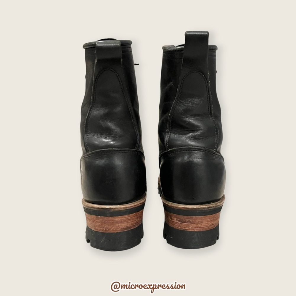 Frye Logger 8G Black Leather Vintage Combat Durable LaceUp Work/Hiking Moto Boot - Picture 10 of 14